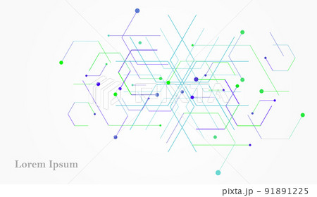 幾何学 抽象 青 緑 科学 背景 91891225