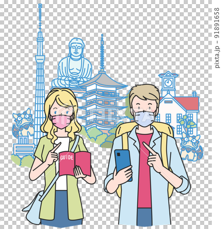 インバウンド マスク着用で観光 インバウンド マスク着用で観光 91891658