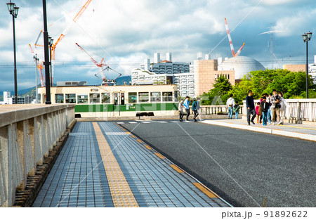 広島の悲しみの橋、エノラゲイの原爆投下目標点だったT字橋、相生橋の風景です。広島県 91892622