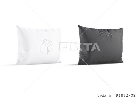 Blank black and white rectangular pillow mockup stand, side view Blank black and white rectangular pillow mockup stand, side view 91892708
