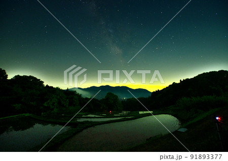 寺山の棚田の星空/栃木県茂木町 寺山の棚田の星空/栃木県茂木町 91893377
