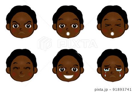かわいい男の子の様々な表情のイラストセット02 91893741