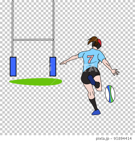 女子橄欖球帶球門柱 91894414