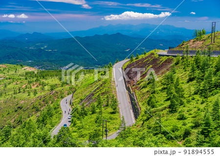 （群馬県）志賀草津道路（さわやか街道）　草津側の景色 91894555