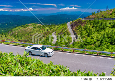 （群馬県）志賀草津道路（さわやか街道）　草津側の景色 91894560