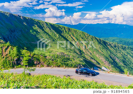 （群馬県）志賀草津道路（さわやか街道）　草津側の景色 91894565