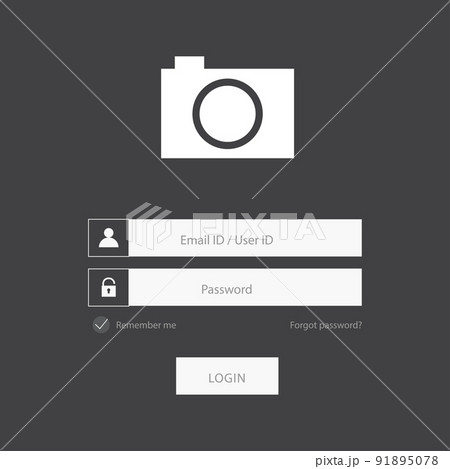 Flat login form design with lock icon on black background. vector. Flat login form design with lock icon on black background. vector. 91895078