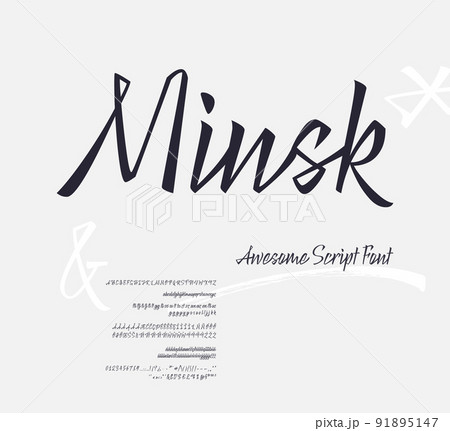 Minsk Script Font. Vector Set of Letters 91895147