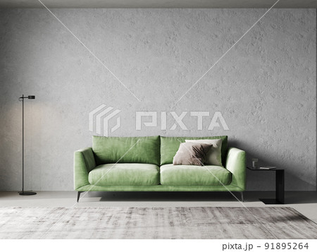 Scandinavian style living room interior mock up, modern living room interior background, green sofa and floor lamp, 3d rendering Scandinavian style living room interior mock up, modern living room interior background, green sofa and floor lamp, 3d rendering 91895264