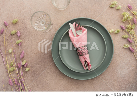 Table setting, top view 91896895
