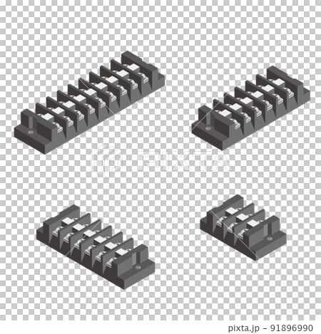 Isometric vector illustration set of terminal block 91896990