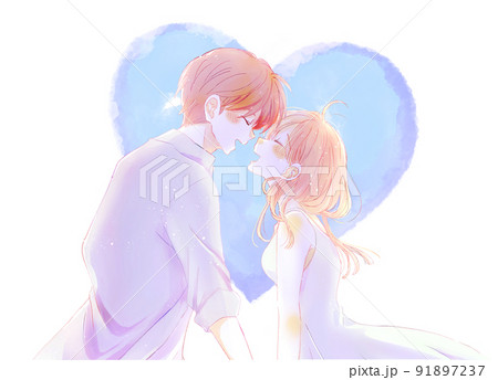 幸せそうな男女 夏 ハート型 幸せそうな男女 夏 ハート型 91897237