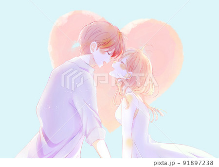 幸せそうな男女 夏 ハート型 幸せそうな男女 夏 ハート型 91897238