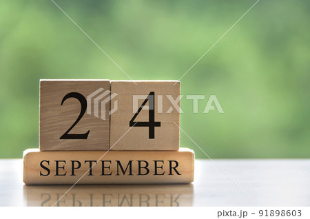 September 24 calendar date text on wooden blocks with copy space for ideas. Copy space and calendar concept September 24 calendar date text on wooden blocks with copy space for ideas. Copy space and calendar concept 91898603