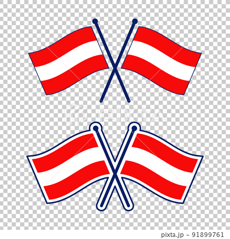 交差したオーストリア国旗のアイコンセット 91899761