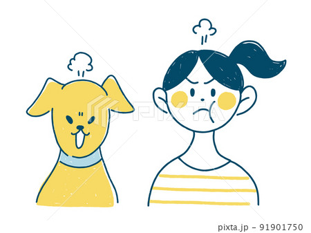 怒る犬と飼い主 手書き イラスト 怒る犬と飼い主 手書き イラスト 91901750