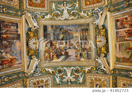 The ceiling of the Gallery of Maps. Vatican museum The ceiling of the Gallery of Maps. Vatican museum 91902725