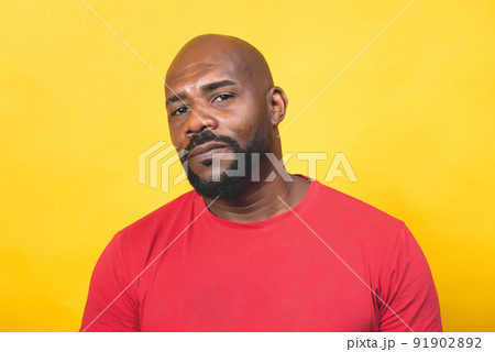 portrait of african american man in good physical shape close-up portrait of african american man in good physical shape close-up 91902892