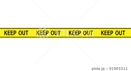 Keep Out 立ち入り禁止のテープのイラスト素材