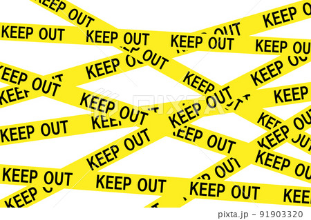 Keep Out 立ち入り禁止のテープのイラスト素材