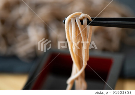 二八蕎麦の箸あげカット　写真素材 91903353