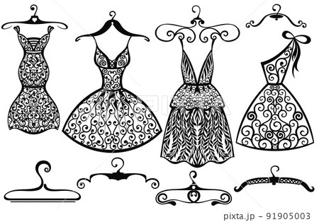 Dress salon. Card for fashion design Dress salon. Card for fashion design 91905003