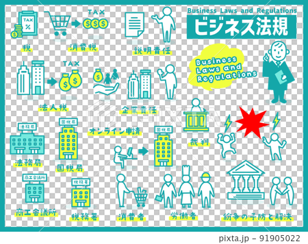 "Business Regulations" Icon Collection 91905022
