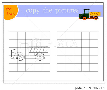 Copy the picture, educational games for children, cartoon toy car. vector Copy the picture, educational games for children, cartoon toy car. vector 91907213