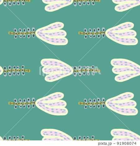 Decorative flowers seamless pattern. Contemporary strange floral wallpaper. 91908074