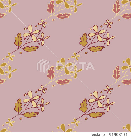 Hand drawn vintage flower seamless pattern. Hand drawn elegant botanical wallpaper. 91908131
