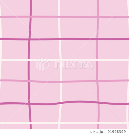 Pastel crossed lines grid seamless pattern. Hand drawn plaid endless wallpaper. Checkered background. 91908399