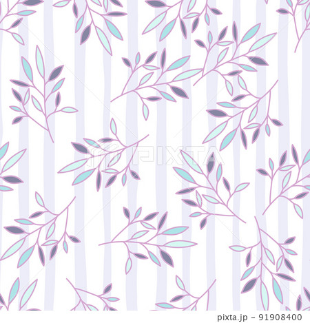 Simple outline leaves seamless pattern. Modern leaf wallpaper. Simple outline leaves seamless pattern. Modern leaf wallpaper. 91908400