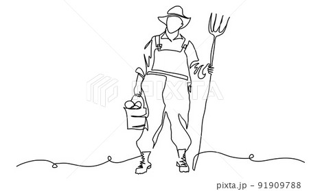 Farmer Line Drawing Stock Photos - 15,091 Images | Shutterstock