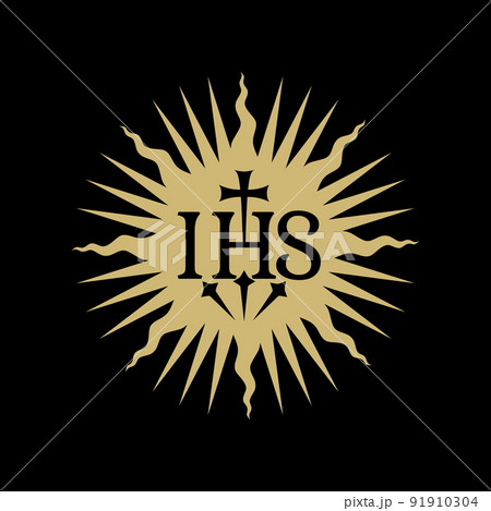 Christian symbols. Illustration of the Jesuit Order. The Society of Jesus is a religious order of the Catholic Church headquartered in Rome. 91910304