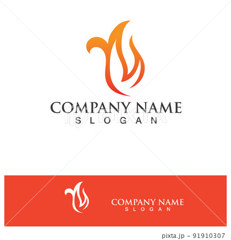 Fire Logo Template  Flame Symbol  Icon Vector 91910307