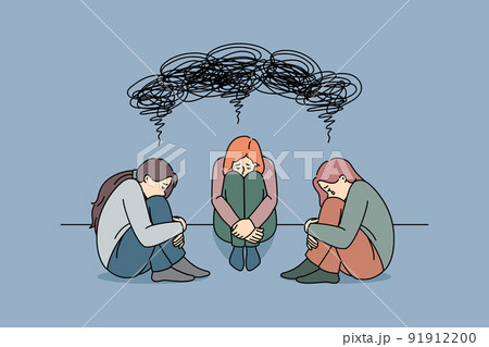 Unhappy women struggle with psychological problems  91912200
