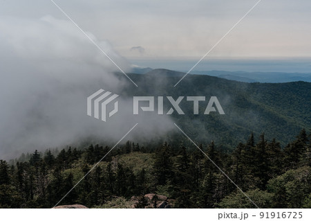 Mountain landscape. View from Mount Pidan. Livadia mountain peak. Russia. Vladivostok 91916725