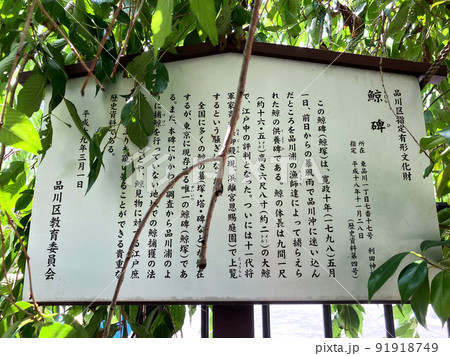 東京品川・利田神社の鯨塚・鯨碑 91918749
