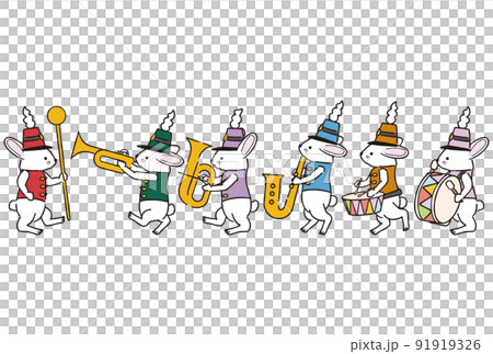 2023 Rabbit March Parade New Year's card material 91919326