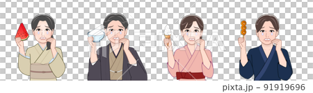 和服的4個男人和女人 和服的4個男人和女人 91919696