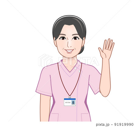 身分証明書をぶら下げた女性 91919990