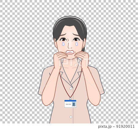 身分証明書をぶら下げた女性 身分証明書をぶら下げた女性 91920011