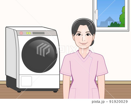 洗濯物と女性 91920029