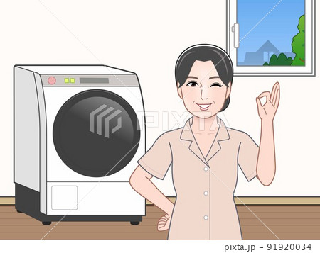 洗濯物と女性 91920034