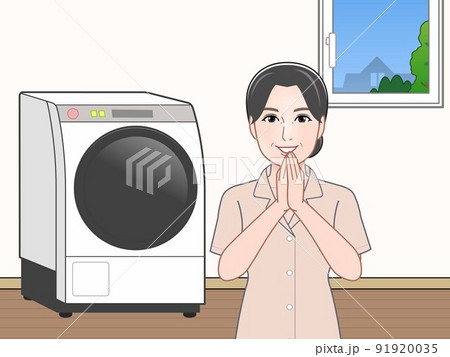 洗濯物と女性 洗濯物と女性 91920035