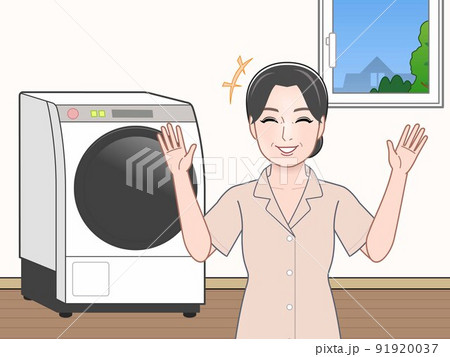 洗濯物と女性 91920037