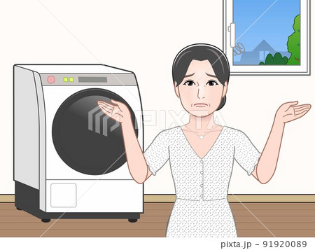 洗濯物と女性 洗濯物と女性 91920089