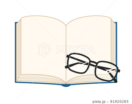 開いた本と眼鏡を組み合わせたイラスト 開いた本と眼鏡を組み合わせたイラスト 91920265