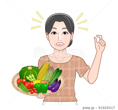 夏野菜を持った女性 夏野菜を持った女性 91920317