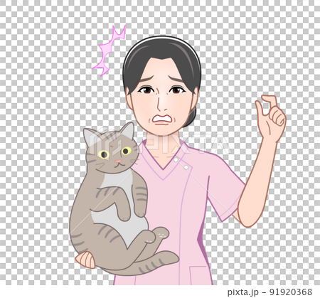 抱著貓的女人 91920368